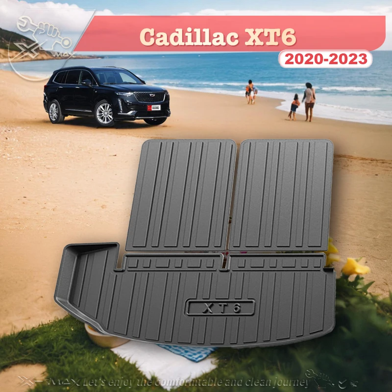 

For Cadillac XT6 2020-2023 Custom Fit Car Trunk Mat All Season Black Cargo Mat 3D Shaped Laser Measured Trunk Liners