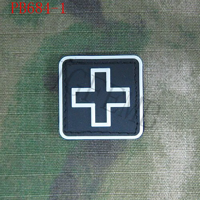 Medical 3D PVC Patch Badges, Red Cross, Soft Shell, Outdoor, Medical, 2.5cm, 2 Pieces