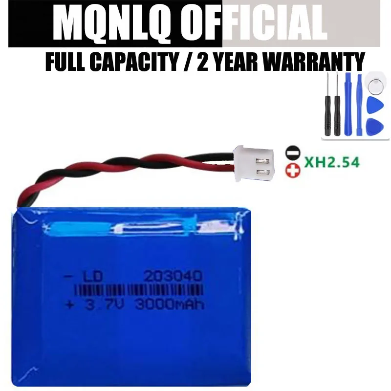 7.4V 203040 103040-2S XH2.54 Polymer Lithium Ion Li-Ion Battery for MP3;Phone;DVD,GPS,VR,DVR,MP4,Speaker Battery +free tools