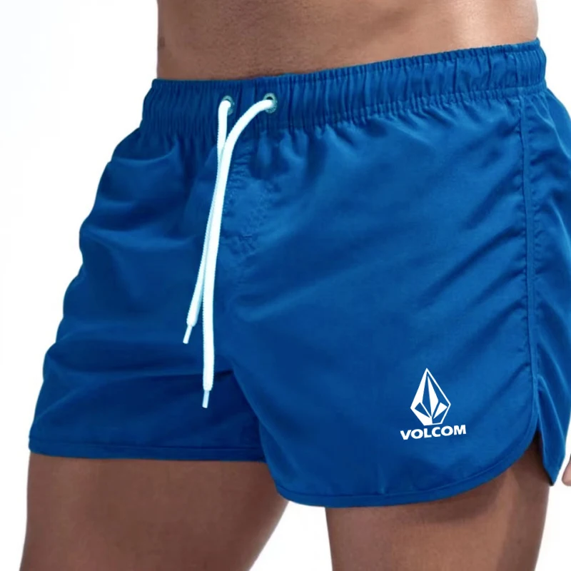 Shorts de natação masculinos, modernos, respiráveis, confortáveis e de secagem rápida, com bolsos com cordão, para surf, praia e atividades de verão.