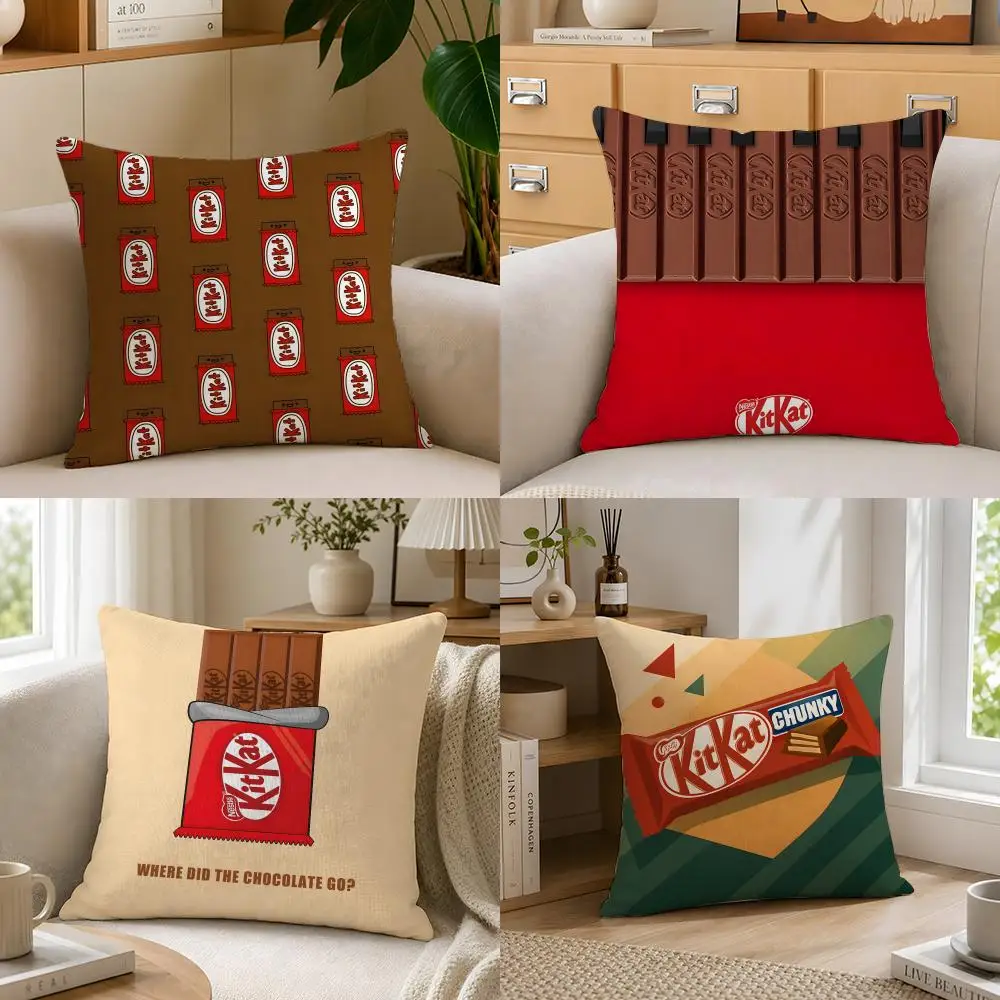 Funda de cojín Food K-KitKat, funda de almohada, funda de cojín decorativa para sofá, hogar, cama, exterior