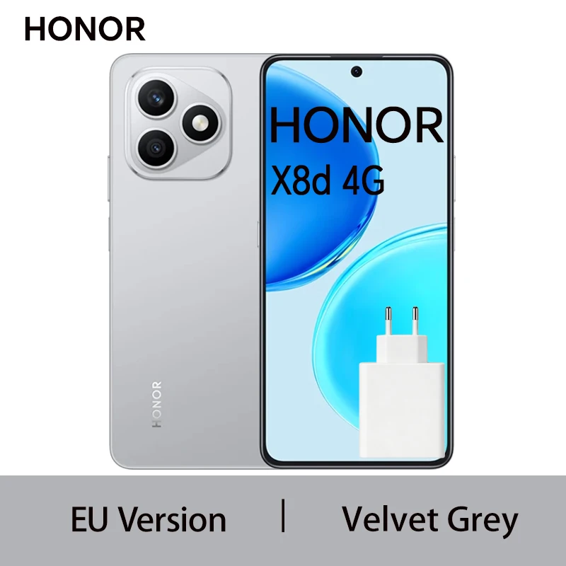 HONOR X8d EU-versie smartphone Snapdragon 6s 4G Gen 2 6,77 inch AMOLED 7000mAh batterij 45W supersnel opladen 108MP high-definition hoofdcamera IP65