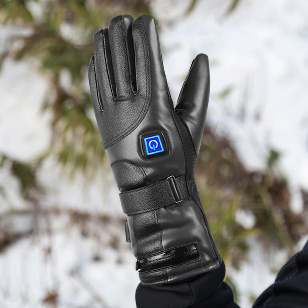 Motorcycle Heated Gloves Thermal Heat Gloves Winter Warm Skiing Motorcycle Bicycle Fishing Waterproof Heated Rechargeable Gloves