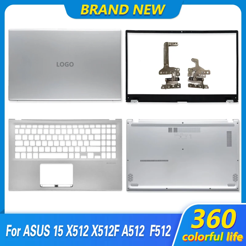 جديد لـ ASUS VivoBook 15 X512 X512F A512 A512F F512 F512D غطاء الكمبيوتر المحمول LCD الغطاء الخلفي الحافة الأمامية Palmrest السفلي السفلي