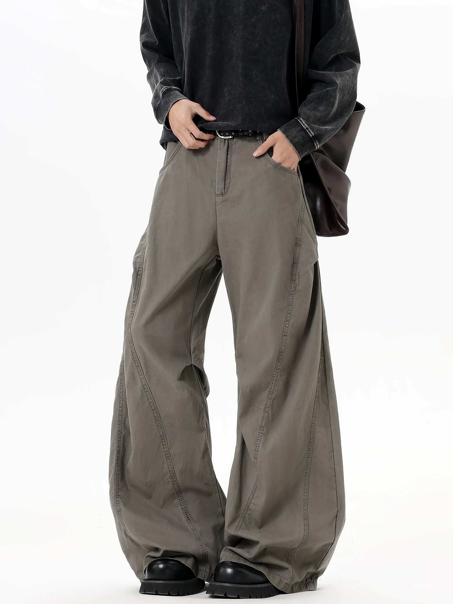 

Мужские рабочие брюки Wukong Has Sto в американском деконструированном стиле, ретро, свободные, широкие, повседневные, длинные