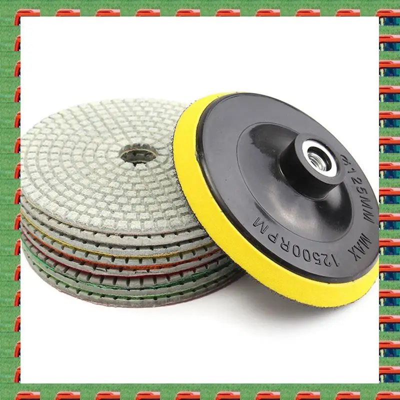 

ABMO 18Pc 5 Inch Diamond Polishing Pad Set Granite Marble Concrete Stone Tile Wet Dry For Granite Concrete Marble Stone Tiles