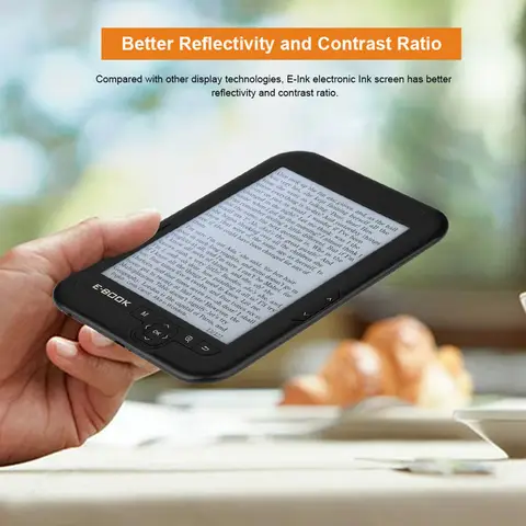 EBOOK Eink 블루 커버, 600X800 해상도 디스플레이, 300DPI, 블랙 8G, 6 인치