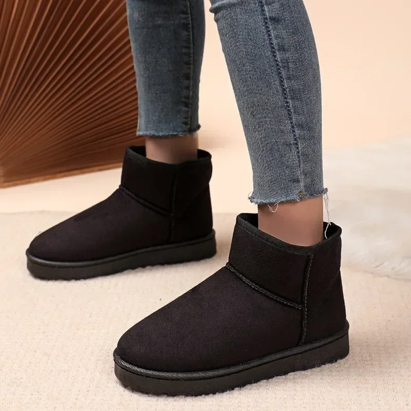 Cotton shoes women's winter boots 2024 new snow boots women plus fleece thickened warm  flat short boots women