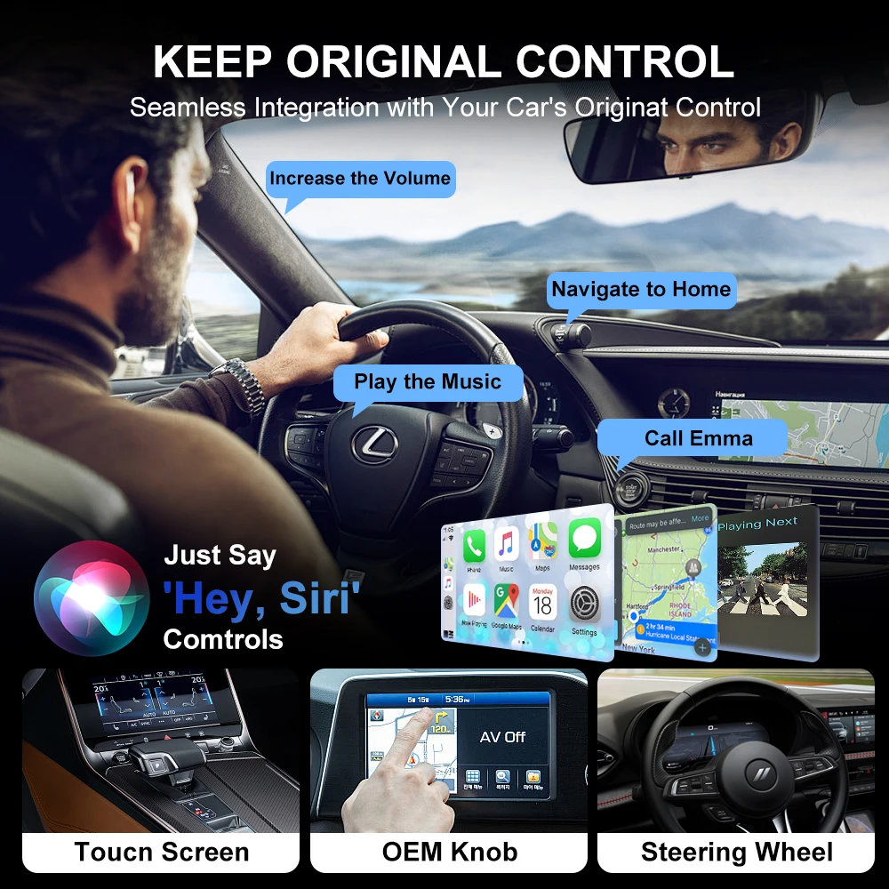 2026 Wireless CarPlay/Android Auto Adapter Plug and Play for VW Toyota Nissan Ford Benz Wired To Wireless for Apple & Android