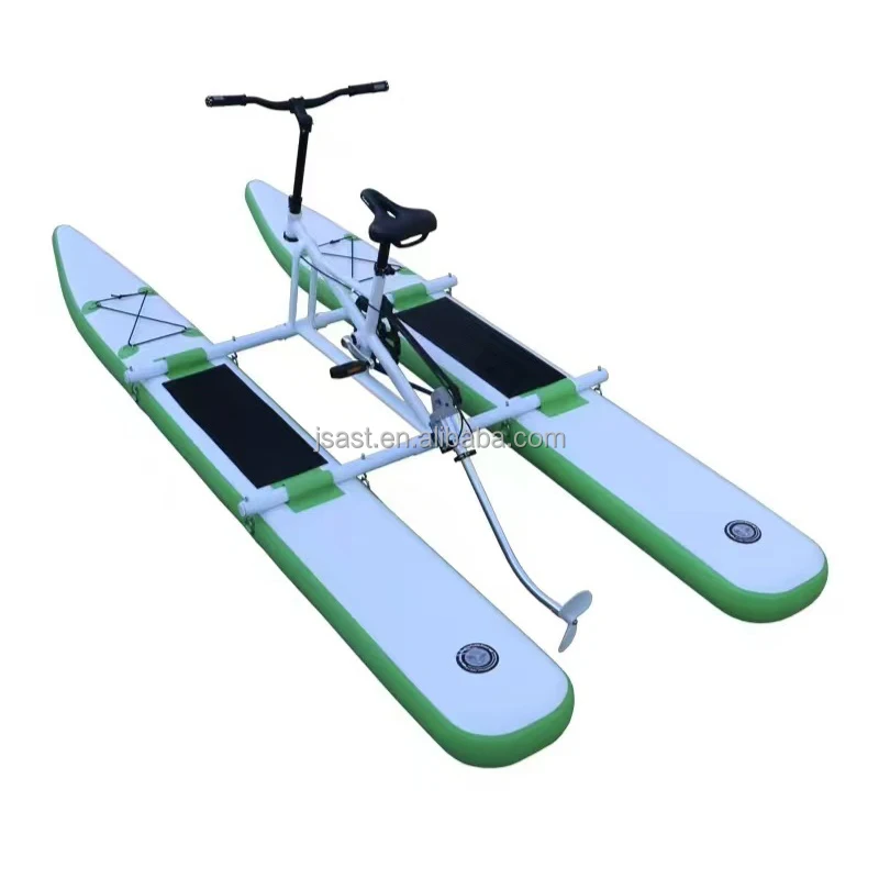 Lichtgewicht Opblaasbare Drijvende Waterfiets Met Aluminium Frame + Pvc Materiaal Human Power Waterfiets Te Koop