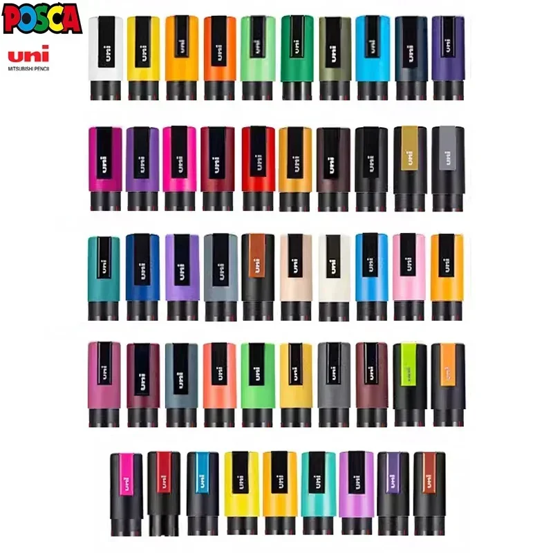 1pcs Japan Uni POSCA Marker Pen Full Colours Range PC-1M PC-3M PC-5M Paint Markers Marking Art Painting Korean Stationery