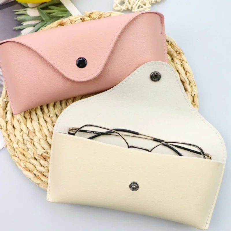 Glasses Box Solid Color High-end Leather Sunglasses Myopia Glasses Pressure Resistant Sunglasses Boxs Glasses Bags