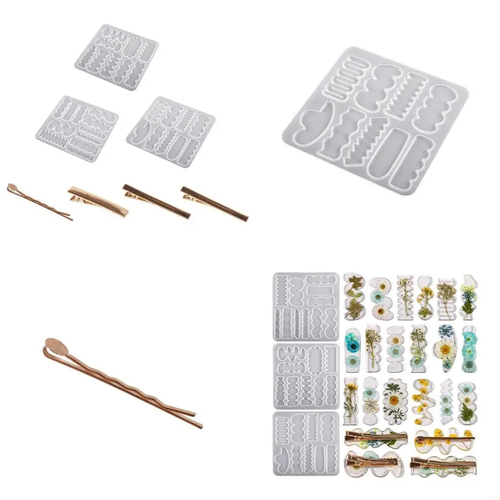 L43A Silicone Hair Clips Resin Mold Hair Pin Jewelry Mold Hair Pin Making Crafts Mold