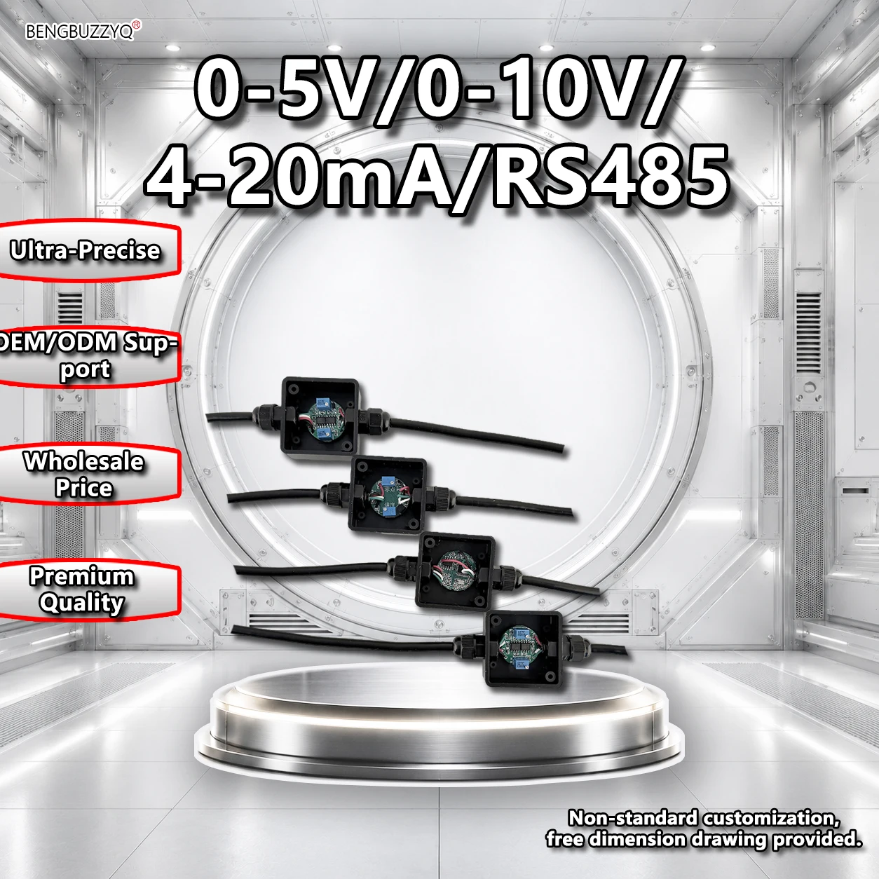 Mini Round Weight Transmitter Module RS485/4-20mA/0-5V Output for Strain Gauge Load Cell Sensor Amplifier