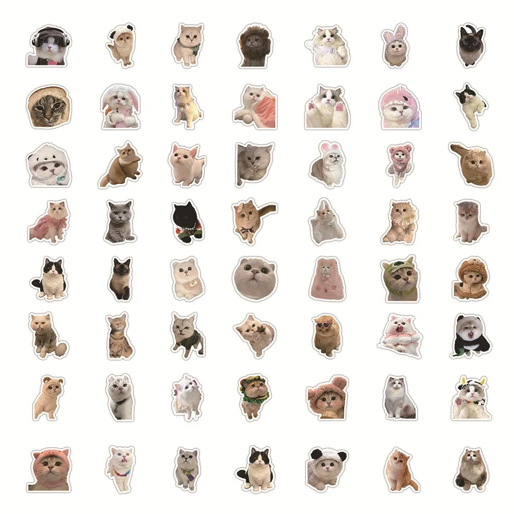 60pcs Kawaii Cats Stickers Toys Cute Kitten Cartoon Decals For Kids DIY Laptop Scrapbook Stationery Fridge Funny Sticker