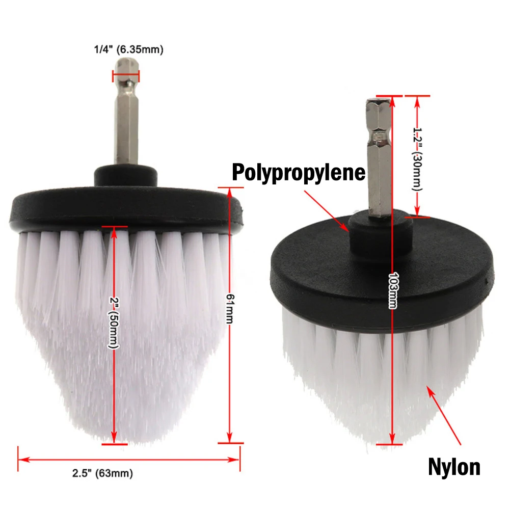 1Pc Electric Drill Brush 2.5\'\' Cone Cleaning Brush 1/4\'\' Hex Shank For Bathtub Shower Floor Tile Grout Polishing Tool Parts