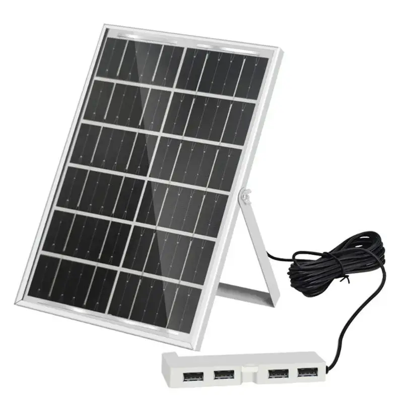1 Set Compact Form Factor Efficient Energy Conversion Fast Solar Absorption 4 USB Ports Solar Battery Charger