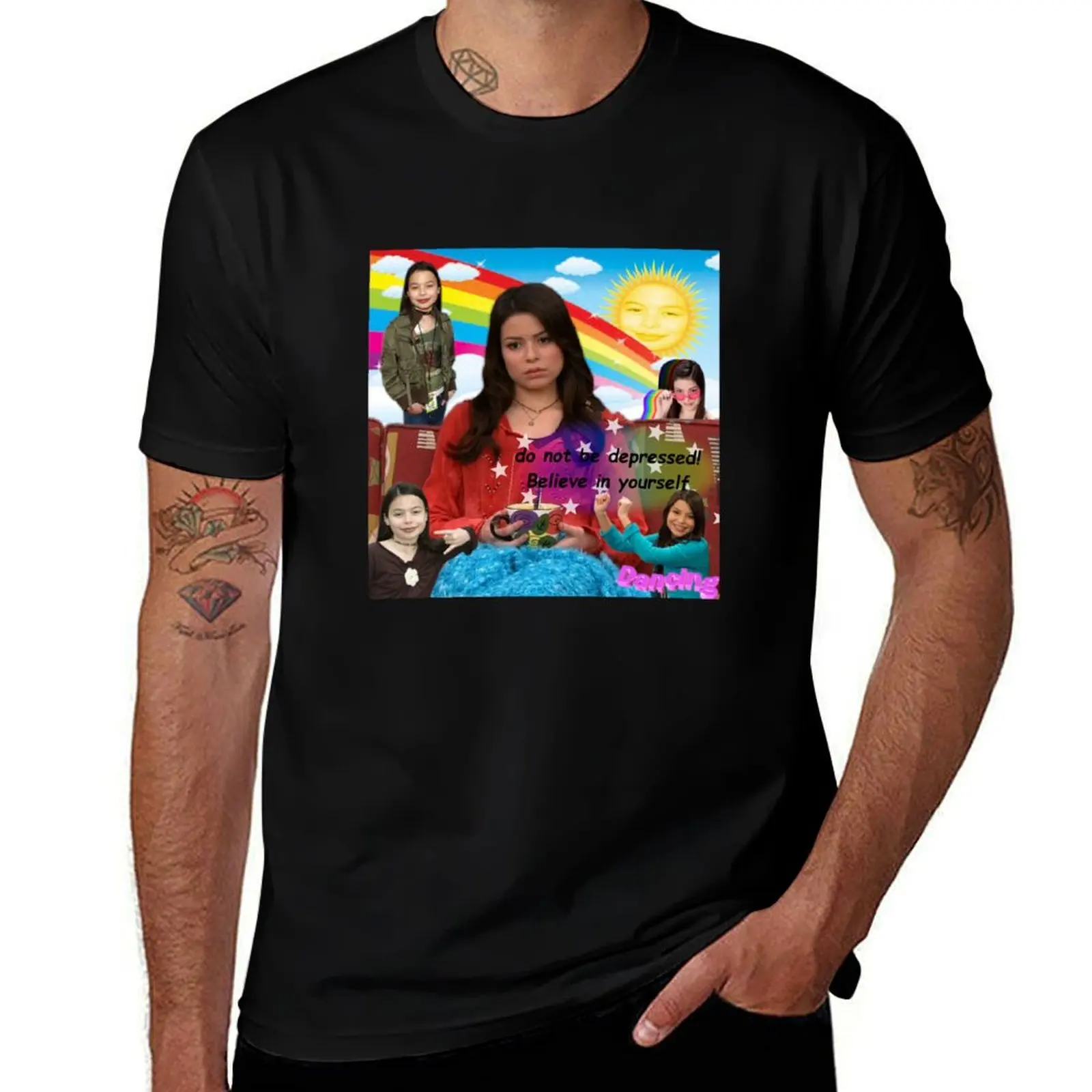 do not be depressed!! iCarly Miranda Cosgrove recommends T-Shirt sweat customs design your own t shirts for men graphic