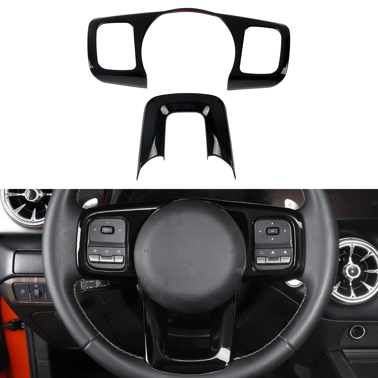 For Gwm Wey Tank 300 Tank300 2021 2022 2023 2024 Car Accessories Abs Steering Wheel Center Decor Adorn 2pcs