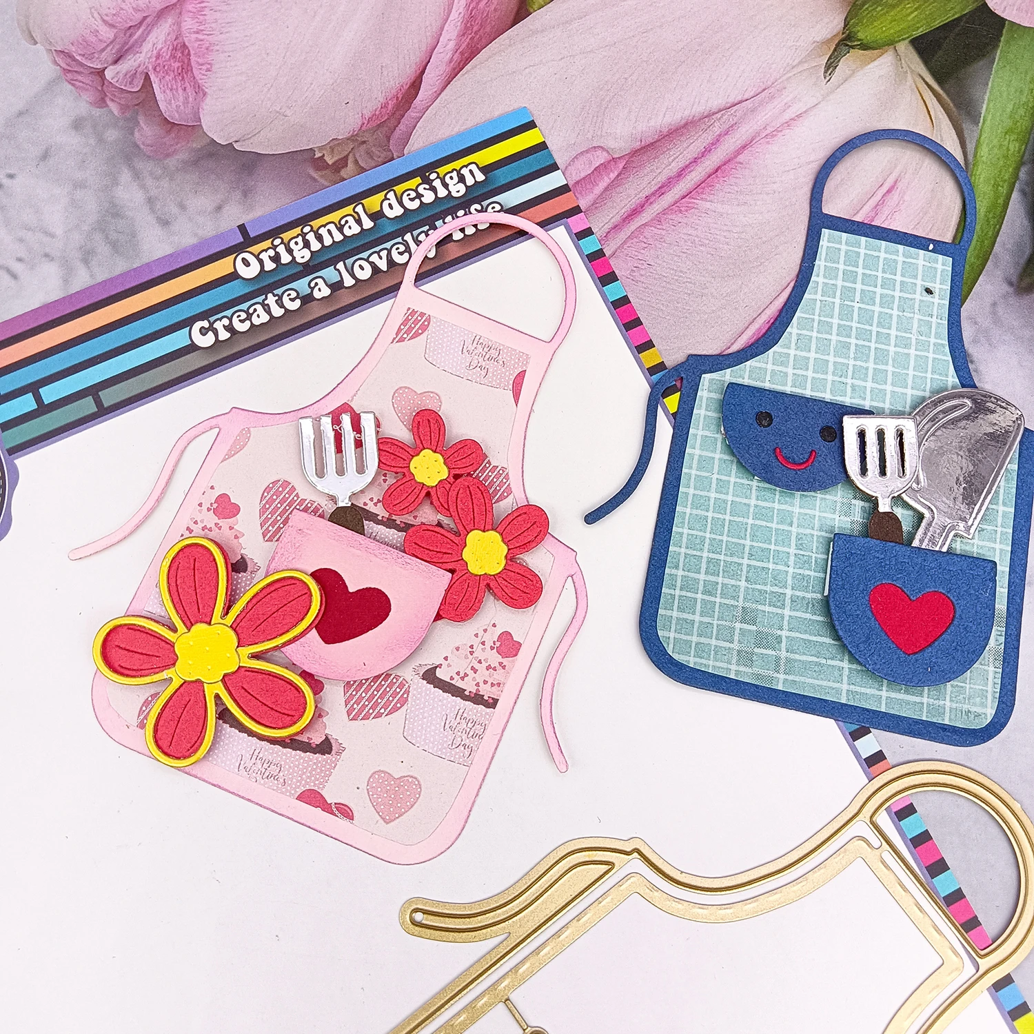 Küchenschürze Metall-Stanzform für Geschenkpapier-Bastelarbeiten, handgemachte Kartenherstellung, DIY-Grußkarten, Scrapbooking und Alben