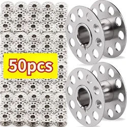 10/50pc Metal Bobbins Empty Spool Stainless Steel Bobbins For Household Sewing Machine Brother Janome Singer Sewing Accessories