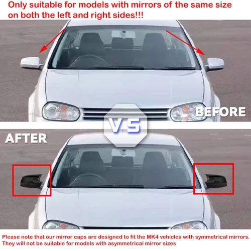 Imagen 2 del producto Para VW Golf 4 MK4 1998-2002 Passat B5 Jetta cubierta de espejo retrovisor lateral de coche pegatina tapa de ala puerta Exterior funda embellecedora de carbono Auto