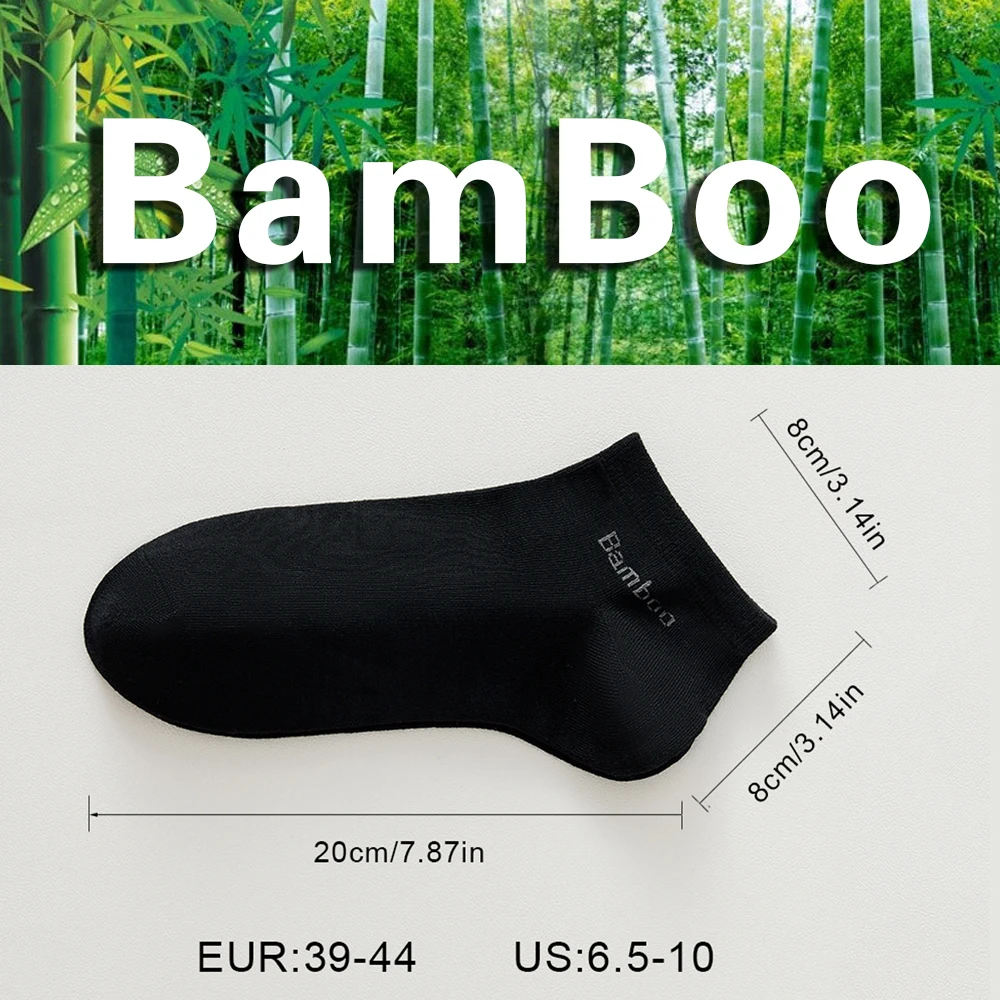5 Paar hochwertige Herren-Söckchen aus Bambusfaser, Business-Casual, formelle Socken, kurze, desodorierende Socken für Herren, Geschenk – Detail 5