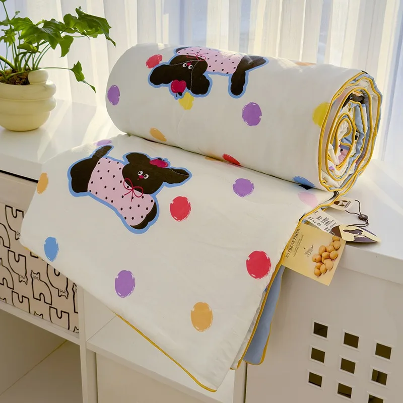 

Soft Air Conditioning Four Season Duvet Summer Thin Quilt Comforter Breathable Soft Office Nap Throw Blanket