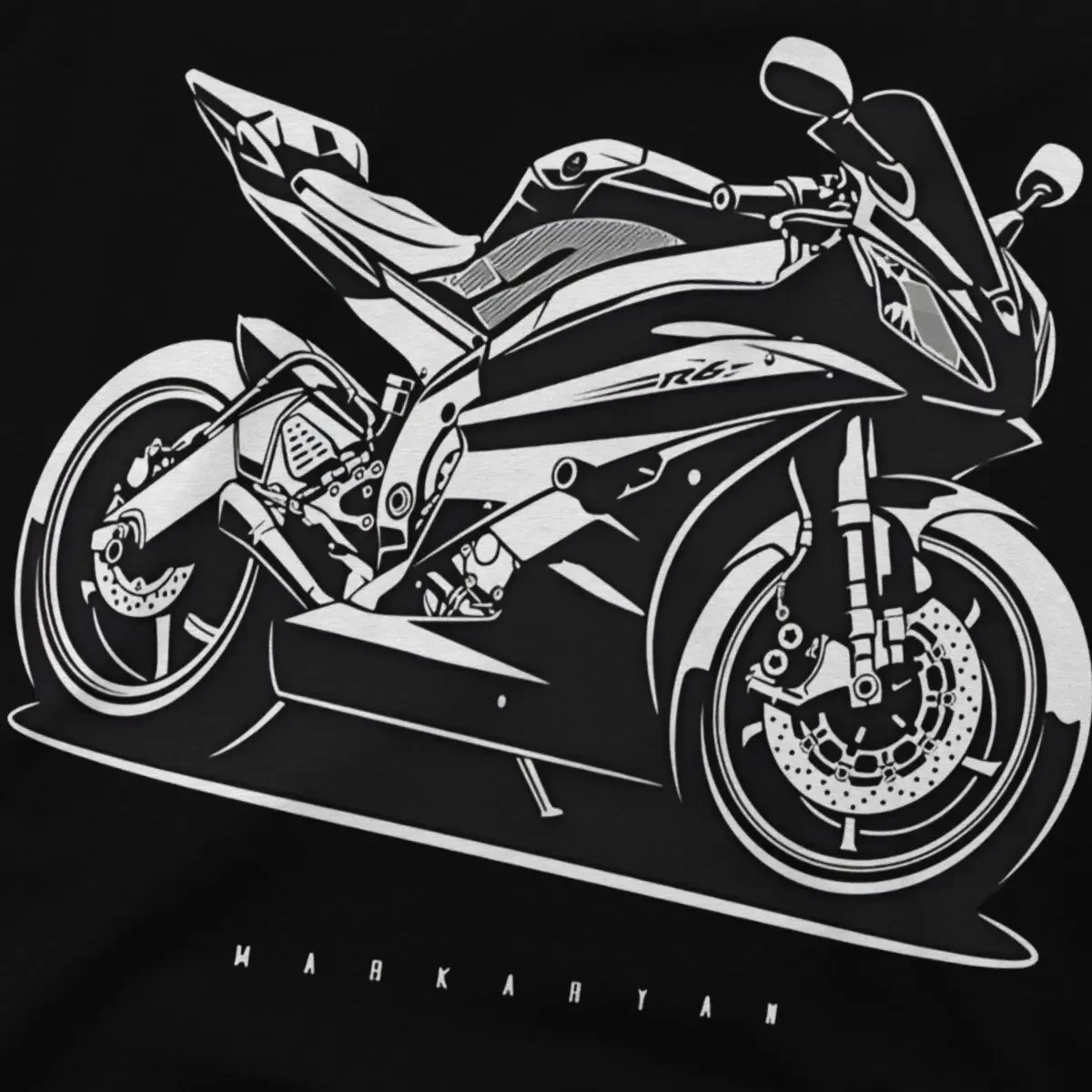 Y-Yamaha Creative TShirt for Men YZF R6 Round Collar Pure Cotton T Shirt Personalize Gift Clothes OutdoorWear