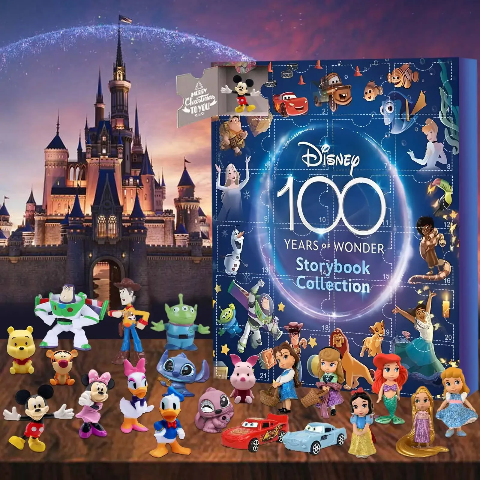 Disney micky toy story calendário do advento figuras de ação brinquedos caixa aleatória modelo boneca coleção crianças aniversário presentes natal