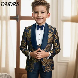 Conjunto de traje elegante para niños, traje de boda, Blazer Floral, trajes de graduación, ropa Formal, Entrega en 24 horas