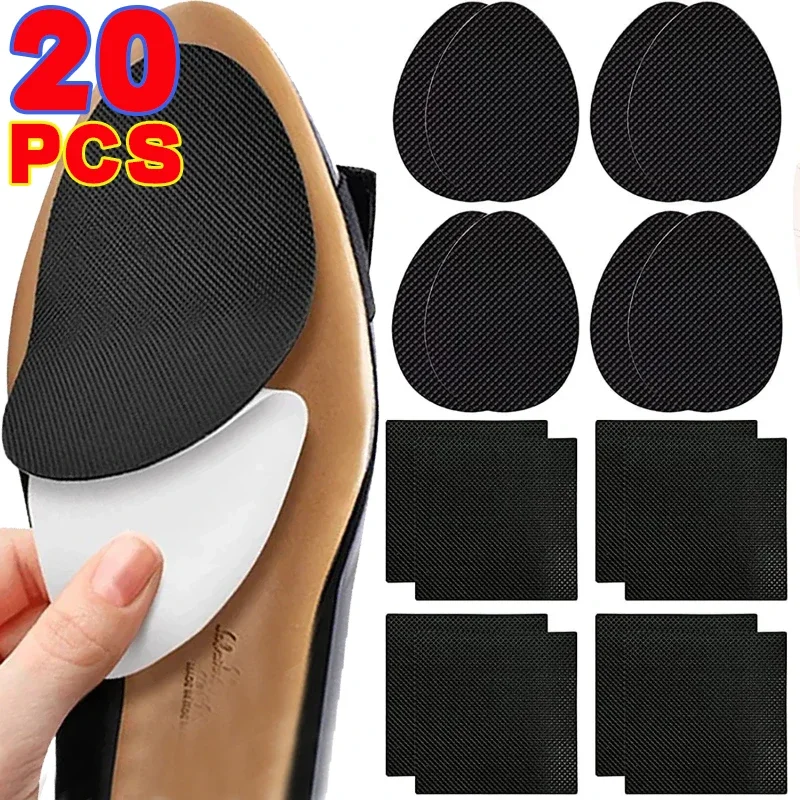Description Picture 3 of item20Pcs Unisex Self-Adhesive Insole Wear-resistant Tendon Rubber Sole Non-slip Stickers High Heel Forefoot Anti-skid Pad Sole Pads