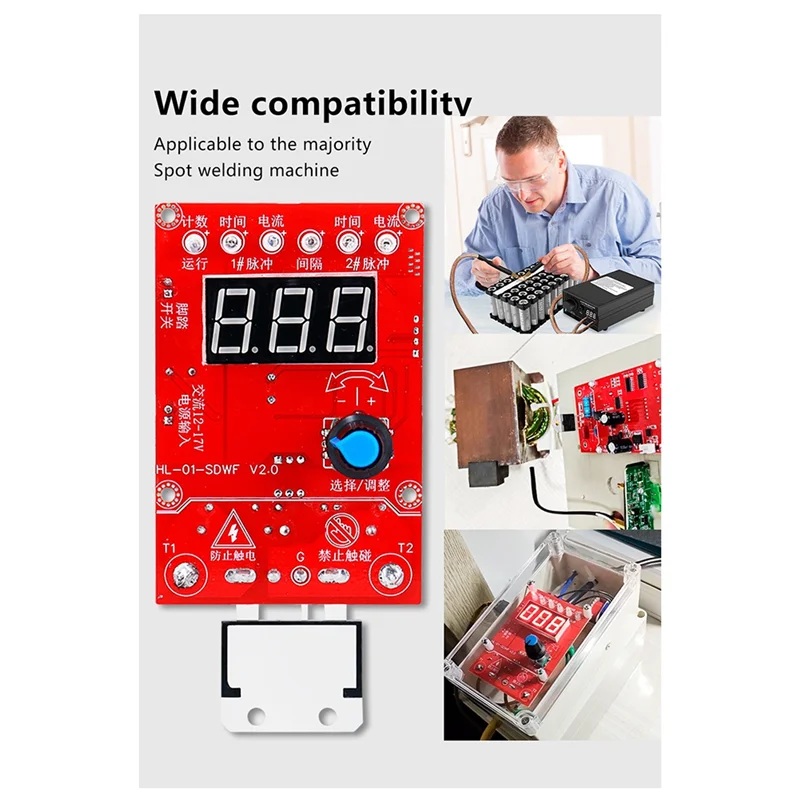 

100A 220V Spot Welding Machine Control Board Welder Controller Board Timing Current Time Current For Battery Repair Tool-A98U