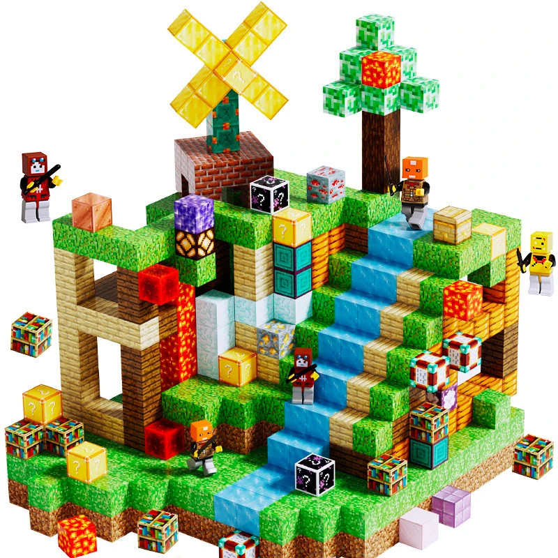 

Kids Magnetic Building Blocks Mine Magnet World Set for Boys and Girls Sensory Toy for Toddlers Birthday Gifts Construction Toys
