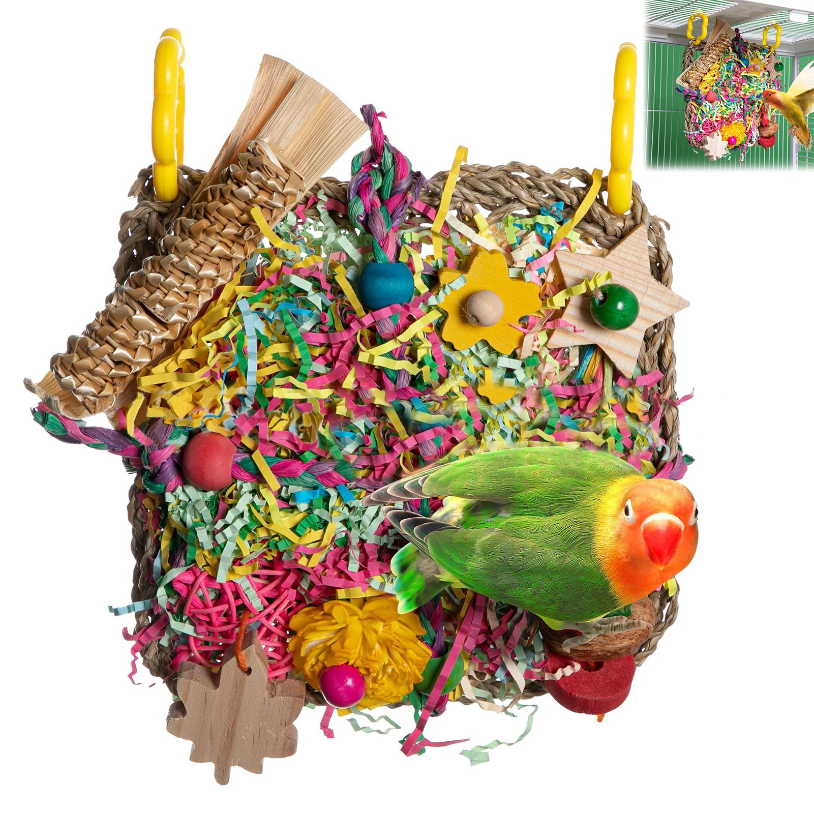 Zabawki do żucia dla papug Zabawka do żucia Puzzle Rattanowa kula Akcesoria do klatek dla ptaków Zabawki Doskonały prezent dla miłośników ptaków