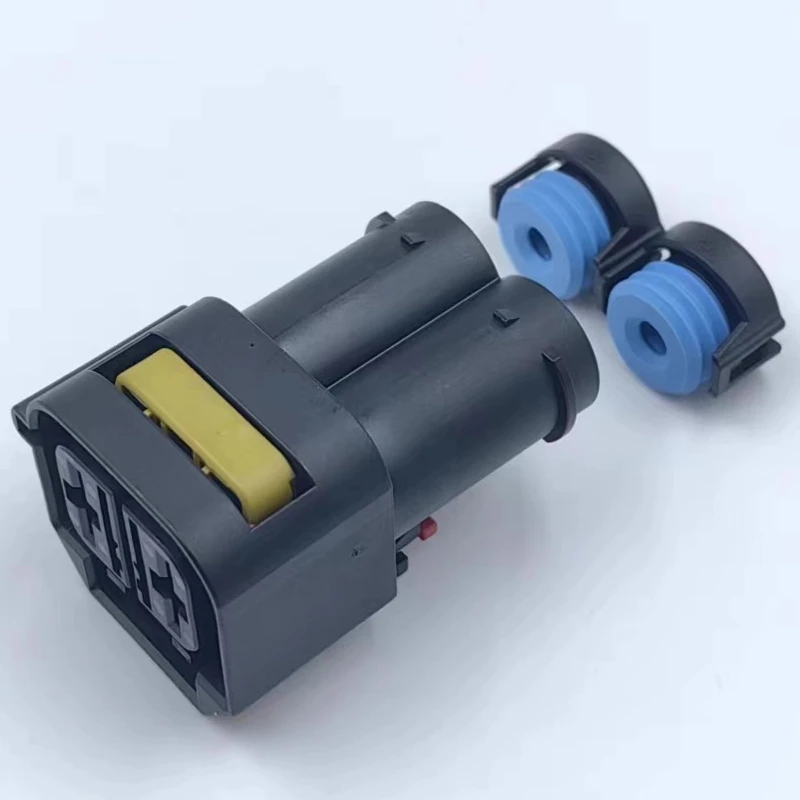 2343344-1 MCON 12 2P أنثى محطة الإسكان مع سدادة الختم، موصل كهربائي معزول قذيفة لسلك تسخير/السيارات