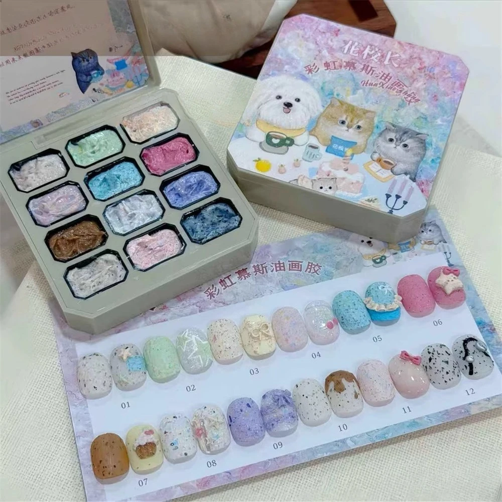 Nail Drawing 3D Modeling Candy Oil Paint Gel Polish No Wipe Texture Glue DIY Flowers Paint Carved Nail Gel Varnish For Manicure