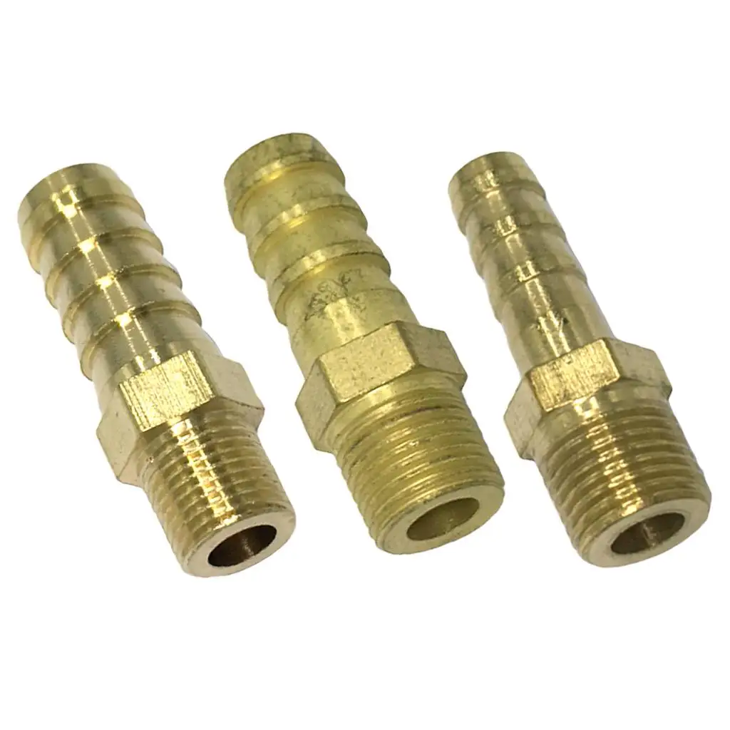 

Solid Brass Male Barb Fitting Straight 1/8" 9.5mm Pneumatic Hose Connector