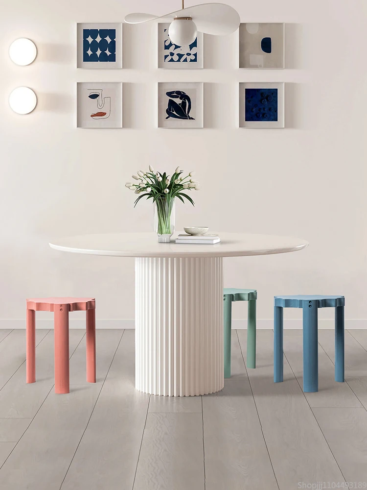 Nordic Stacking Stool - Solid Wood Multi-Use Seat for Dining & Lounge