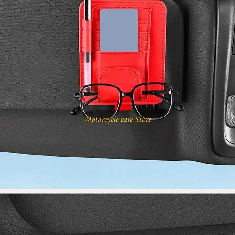 U75F Thin Design Auto Visors Card Keeper Stores Driving Licenses & Toll Tickets for Car