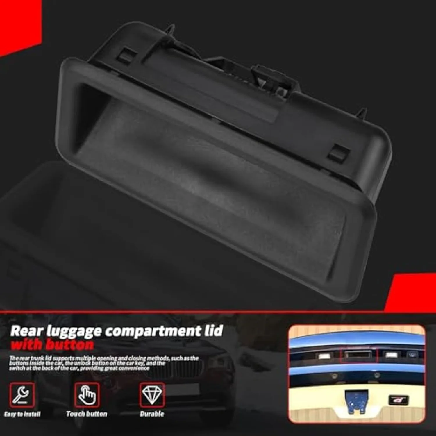 51247118158 Trunk Lid Lock Release Push Button Handle Switch for BMW 1 3 5 X1 X5 X6 Series OE#  V20730192 502530 640500A2