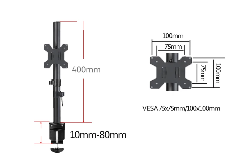 M050 Desktop17-27 "ฐานขนาดใหญ่LCD LED Single Monitor Desktopผู้ถือแขนFull Motion Tv Mountโหลด 9 กก.