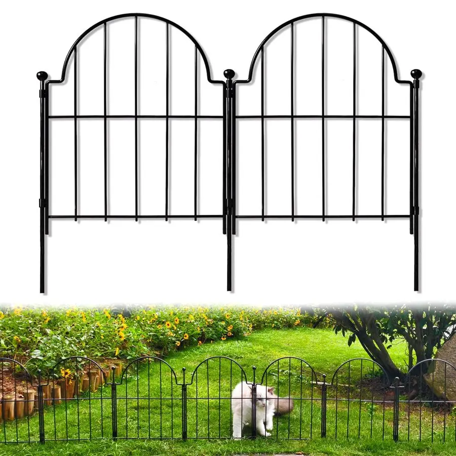 

Fence, 22 inH x 10.83 ftL Arched Rustproof Metal No Dig Fence Garden Fence Border, Ground Stake Animal Barrier Fence for Rabbit