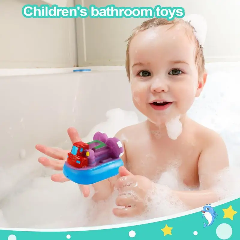 Juego de 6 juguetes de baño para barcos para niños, suministros de baño para niños y niñas, herramienta de entretenimiento para piscina