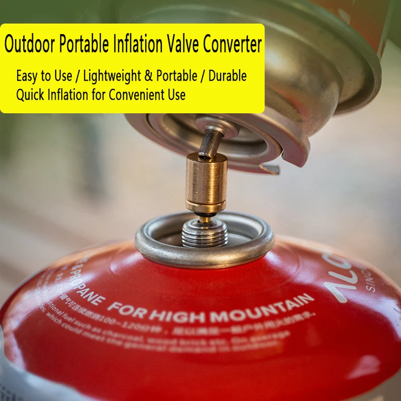 Gas Burner Adapter Brass Gas Cylinder Valve Camping Tank Stove Inflation Converter Outdoor Portable Gas Refill Adapter