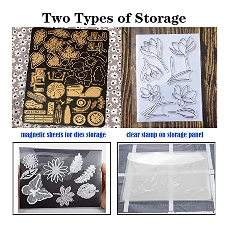 Clear Stamped And Die-Cut Storage Bags, Reusable Stamp Template Envelopes For Organizing Scrapbooking Supplies