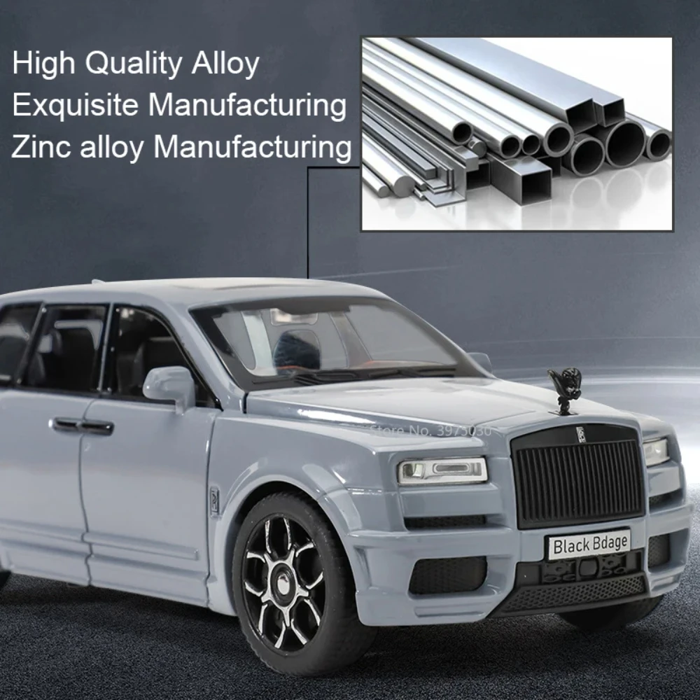 1:32 Legering Rolls Royce Cullinan Reizen Trailer Miniatuur Auto Speelgoed Modellen Geluid Licht Motor Home Voertuigen Perfecte Cadeaus voor Jongens