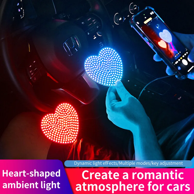Car LED Expression Light Decorative Light Heart Eye Car Rear Window Eye Light Warning Light Universal