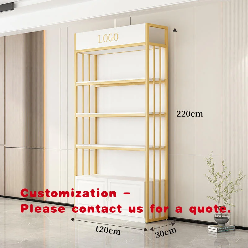 

Популярный современный деревянный шкаф-витрина для салонов красоты и маникюрных студий с многоуровневыми стеллажами для хранения