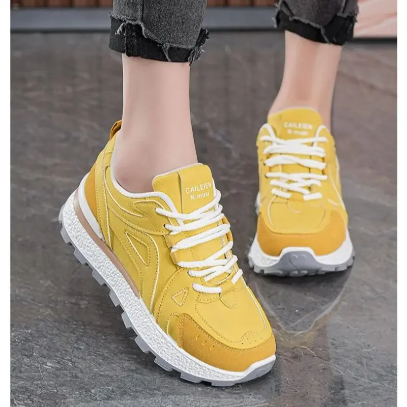 

Trendy Breathable Women's Shoes Spring Autumn Casual Thick-Soled Height-Increasing Dad Sneakers for Middle-Aged & Young People